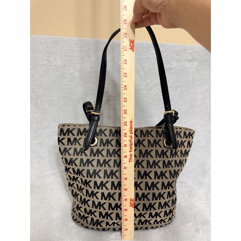 Michael Kors MK Tote Bag Purse Canvas Jacquard Print Logo Messenger Shoulder Bag - Picture 3 of 8